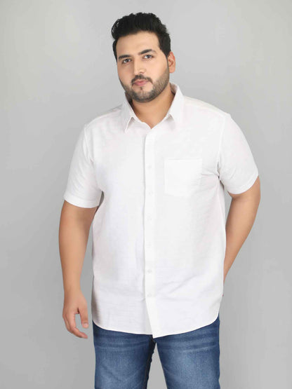 पुरुषों के लिए आलीशान आकार की ढीली फिट शर्ट, मुलायम कपड़े के साथ आरामदायक कैज़ुअल टी - फ़्लैश