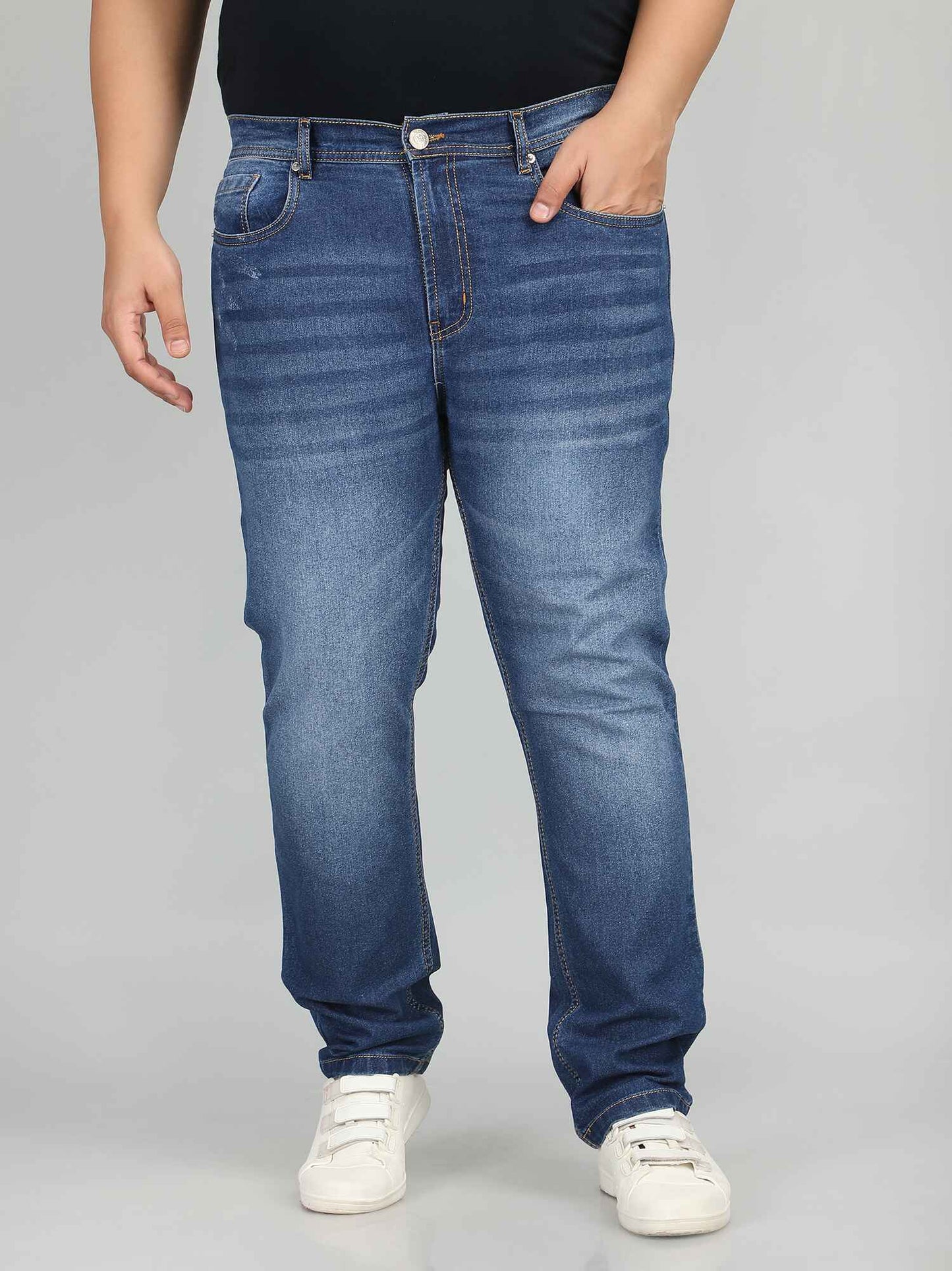 XL वियर प्लश साइज़ डेनिम पुरुषों के लिए एंजाइम वॉश - TWINE