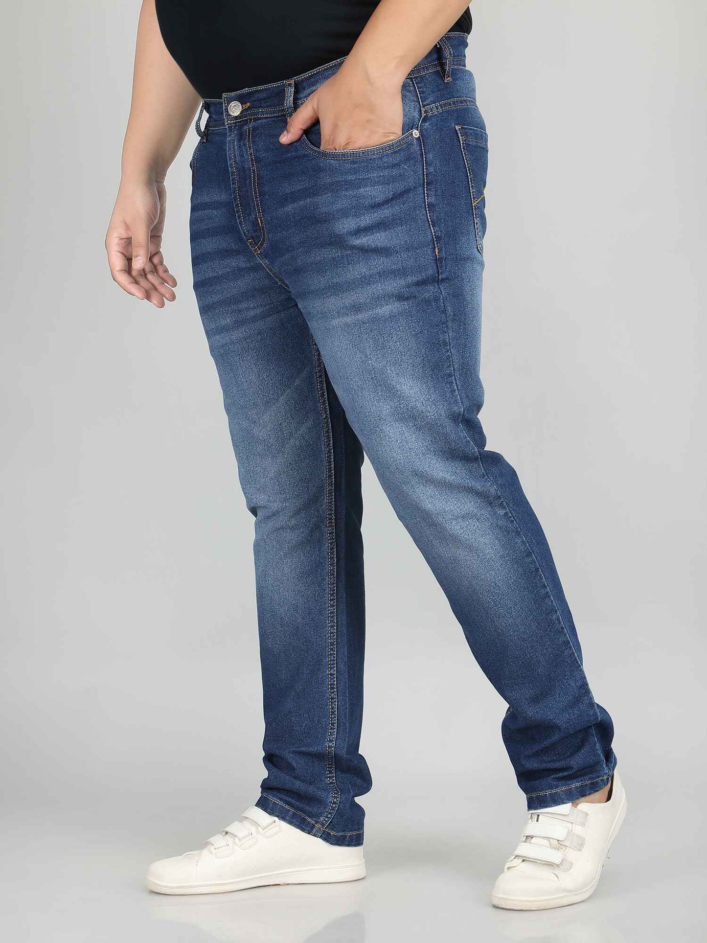 XL वियर प्लश साइज़ डेनिम पुरुषों के लिए एंजाइम वॉश - TWINE