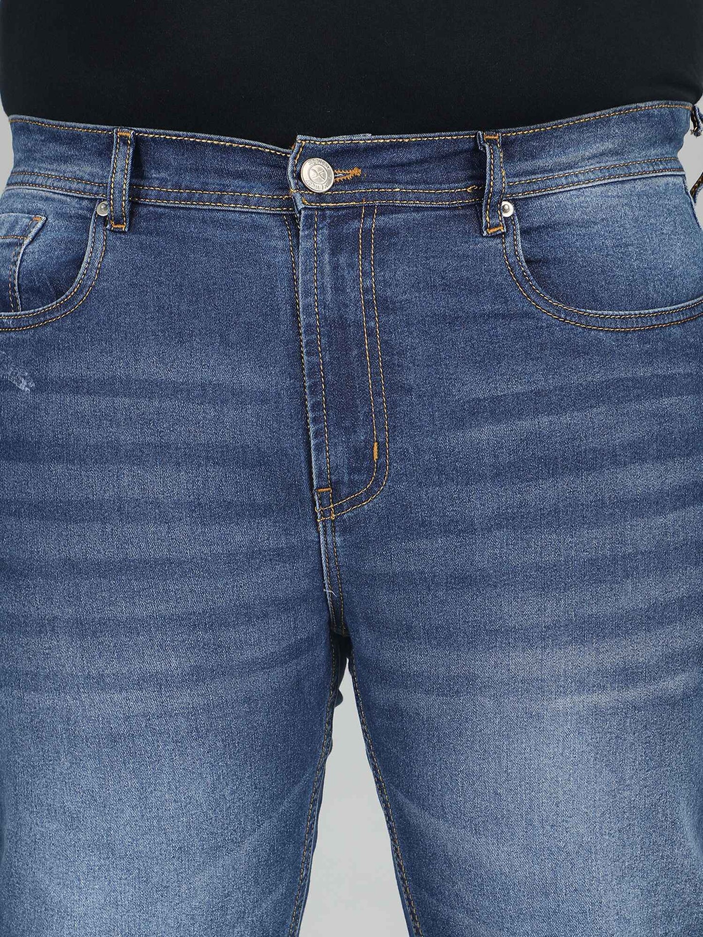 XL वियर प्लश साइज़ डेनिम पुरुषों के लिए एंजाइम वॉश - TWINE