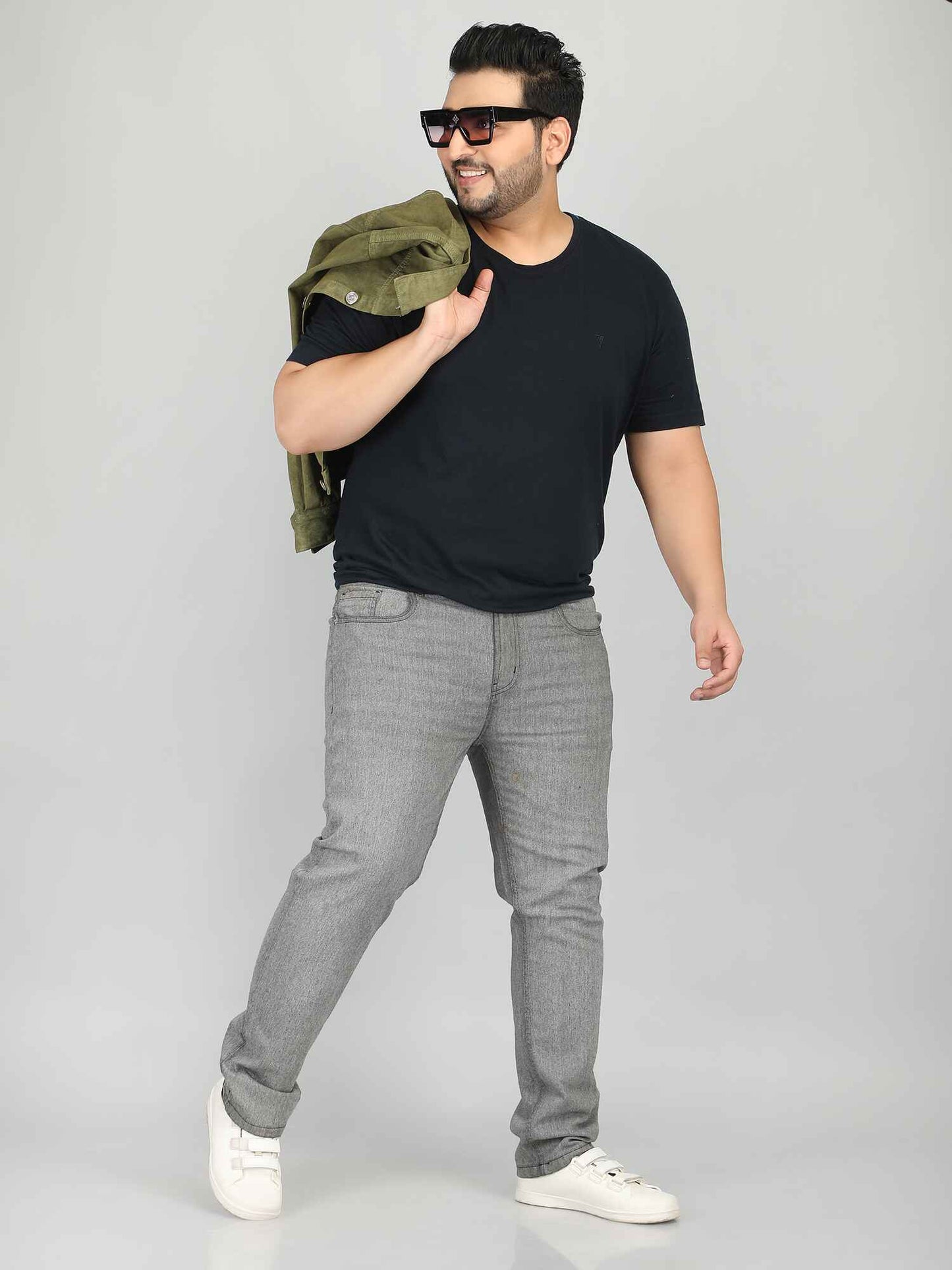 XL वियर प्लश साइज़ डेनिम पुरुषों के लिए एसिड वॉश - ZIPPY