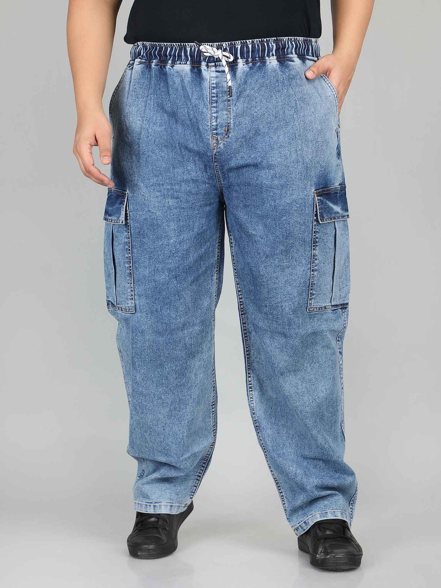 XL वियर लूज़ फिट जॉगर्स पुरुषों के लिए आरामदायक आरामदायक स्वेटपैंट इलास्टिक कमरबंद के साथ - PLUSH