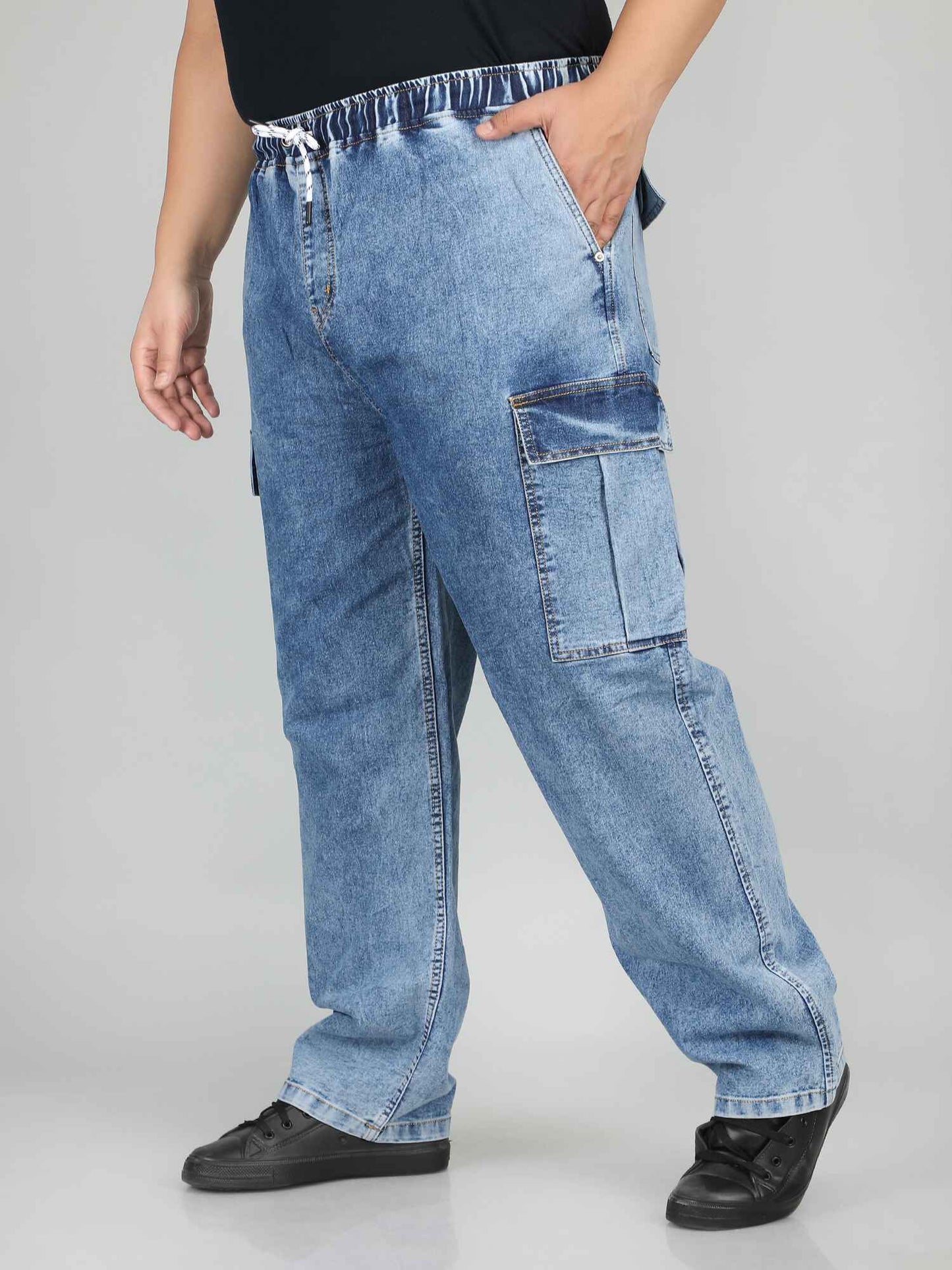 XL वियर लूज़ फिट जॉगर्स पुरुषों के लिए आरामदायक आरामदायक स्वेटपैंट इलास्टिक कमरबंद के साथ - PLUSH