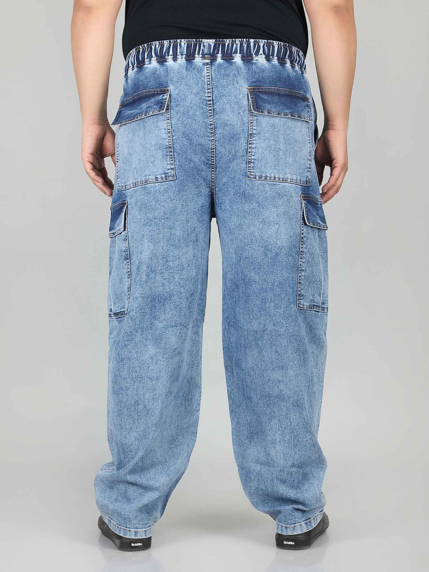 XL वियर लूज़ फिट जॉगर्स पुरुषों के लिए आरामदायक आरामदायक स्वेटपैंट इलास्टिक कमरबंद के साथ - PLUSH