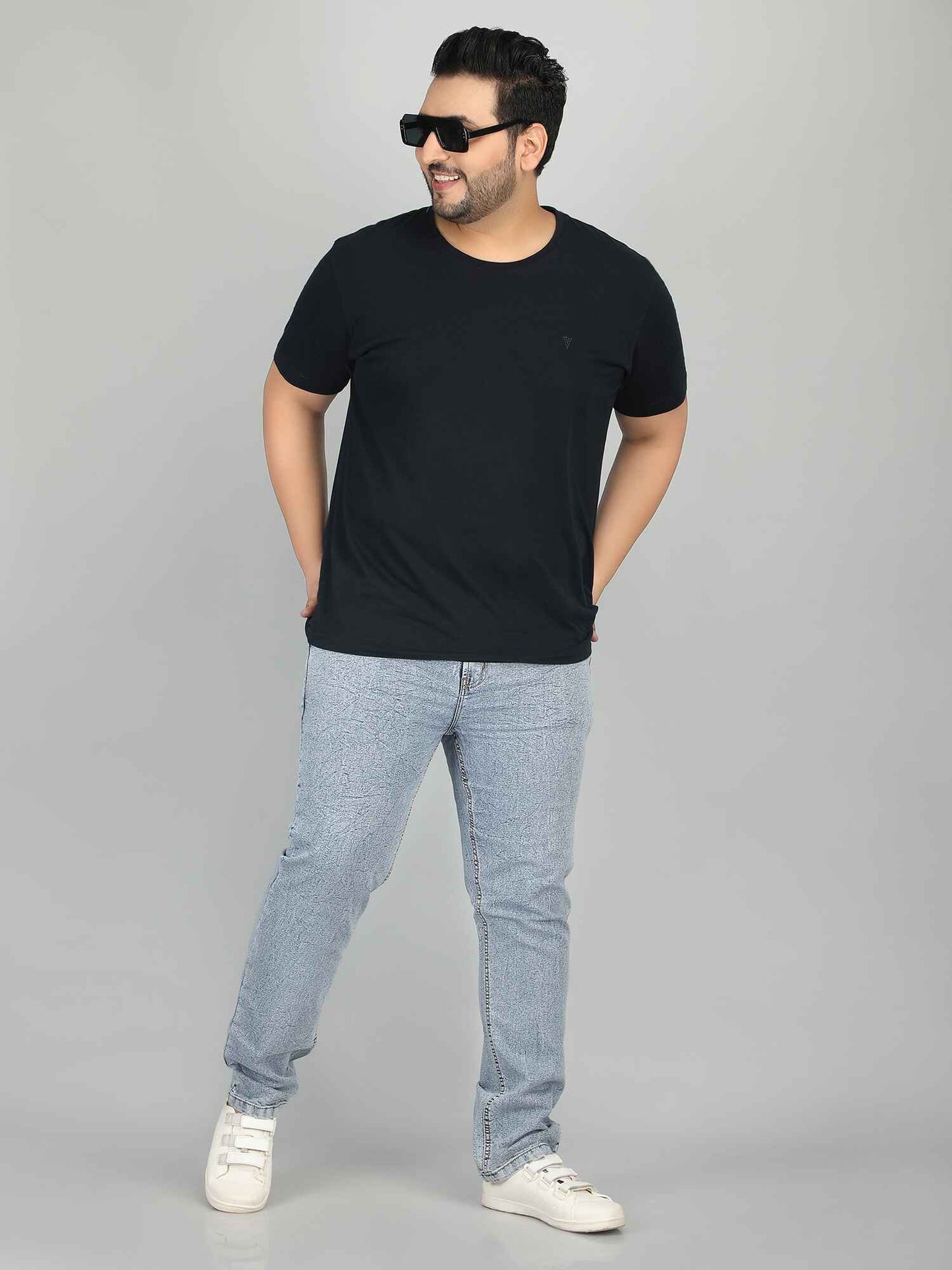 XL वियर प्लश साइज़ डेनिम पुरुषों के लिए एसिड वॉश - GUSTO