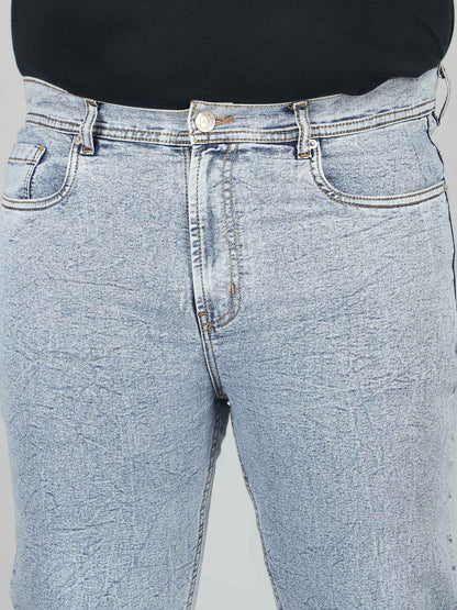 XL वियर प्लश साइज़ डेनिम पुरुषों के लिए एसिड वॉश - GUSTO