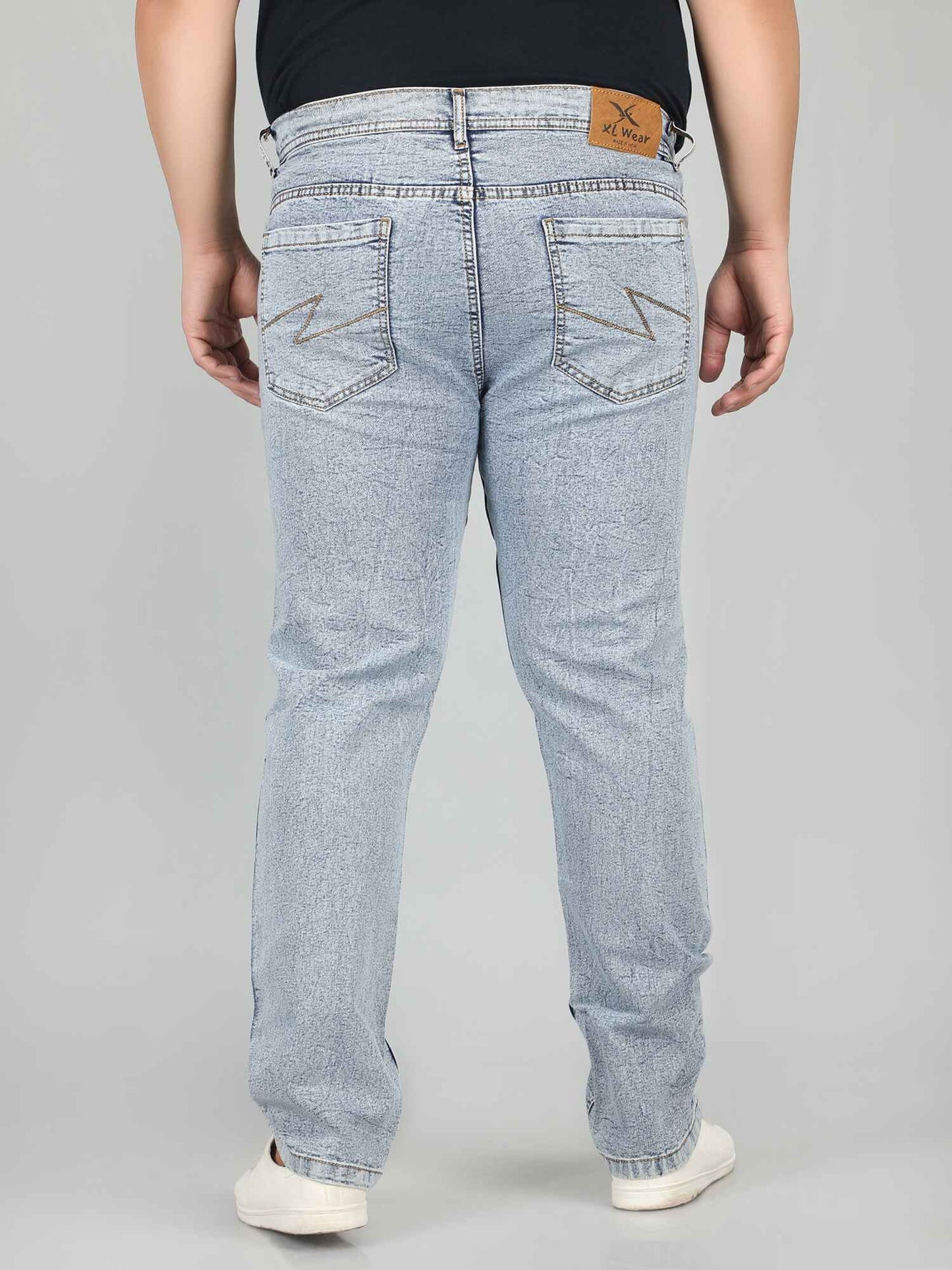XL वियर प्लश साइज़ डेनिम पुरुषों के लिए एसिड वॉश - GUSTO