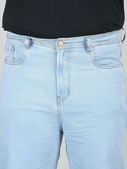 XL वियर प्लश साइज़ डेनिम पुरुषों के लिए लाइट वॉश - फ्लेयर