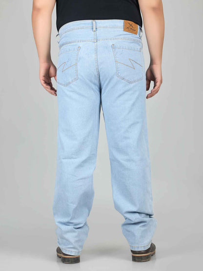 XL वियर प्लश साइज़ डेनिम पुरुषों के लिए लाइट वॉश - फ्लेयर