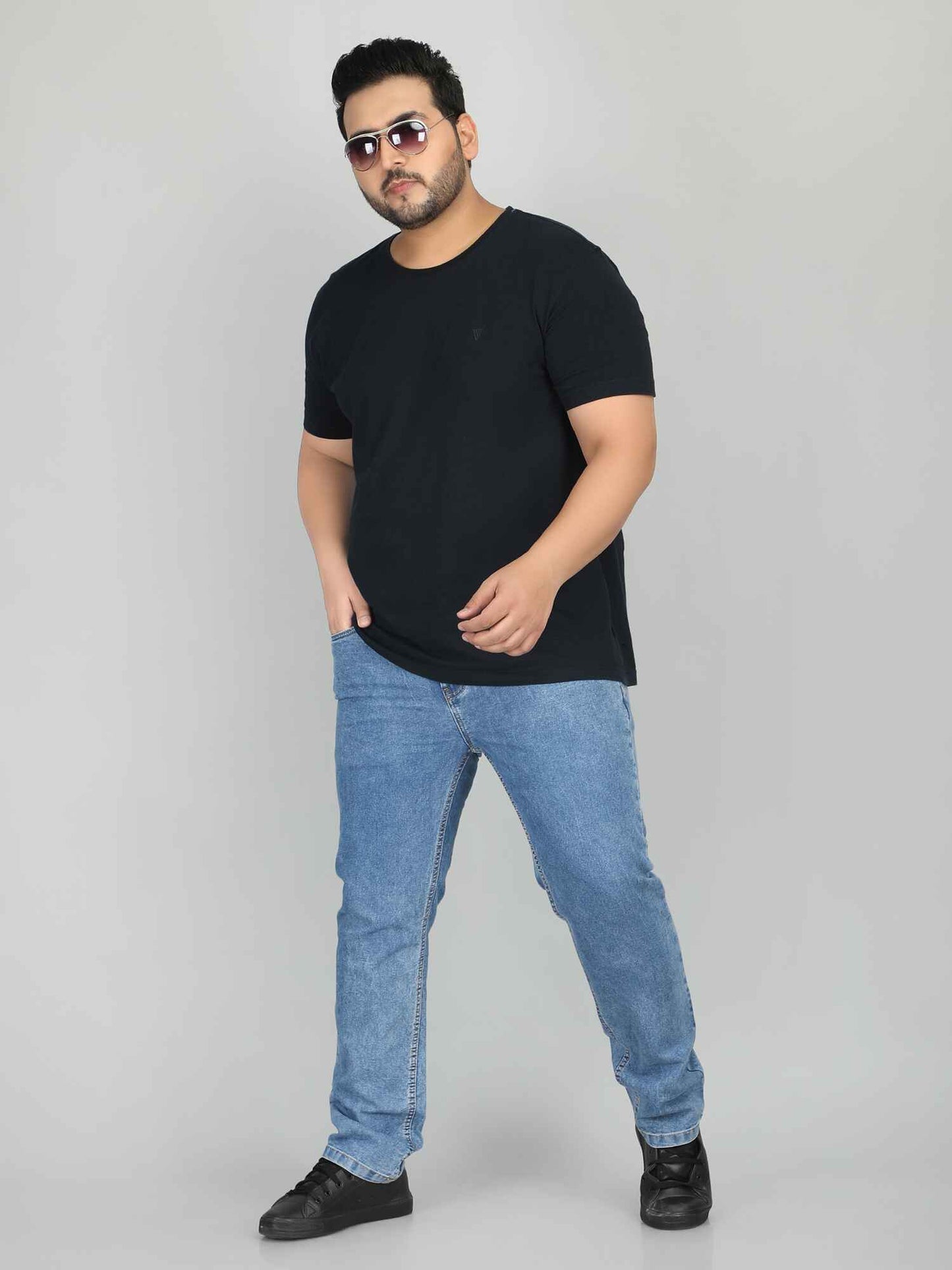 XL वियर प्लश साइज़ डेनिम पुरुषों के लिए एंजाइम वॉश - SHRUB