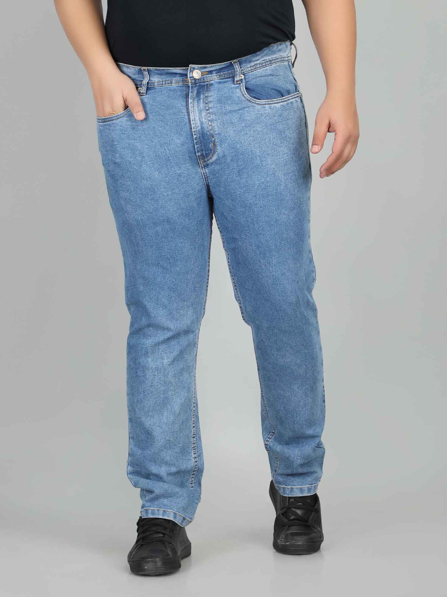 XL वियर प्लश साइज़ डेनिम पुरुषों के लिए एंजाइम वॉश - SHRUB