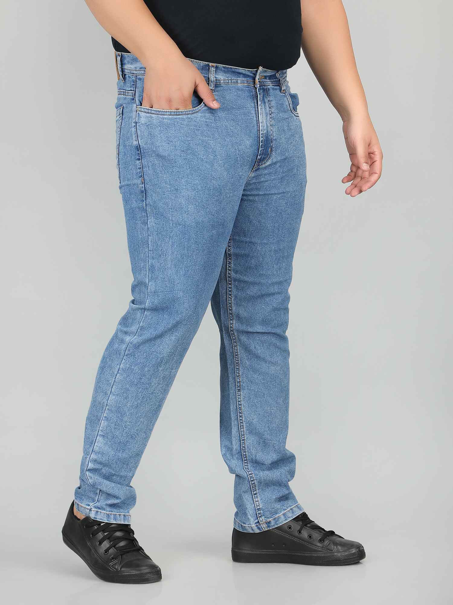 بنطال جينز رجالي من قماش مخملي مقاس XL Wear Enzyme Wash - SHRUB