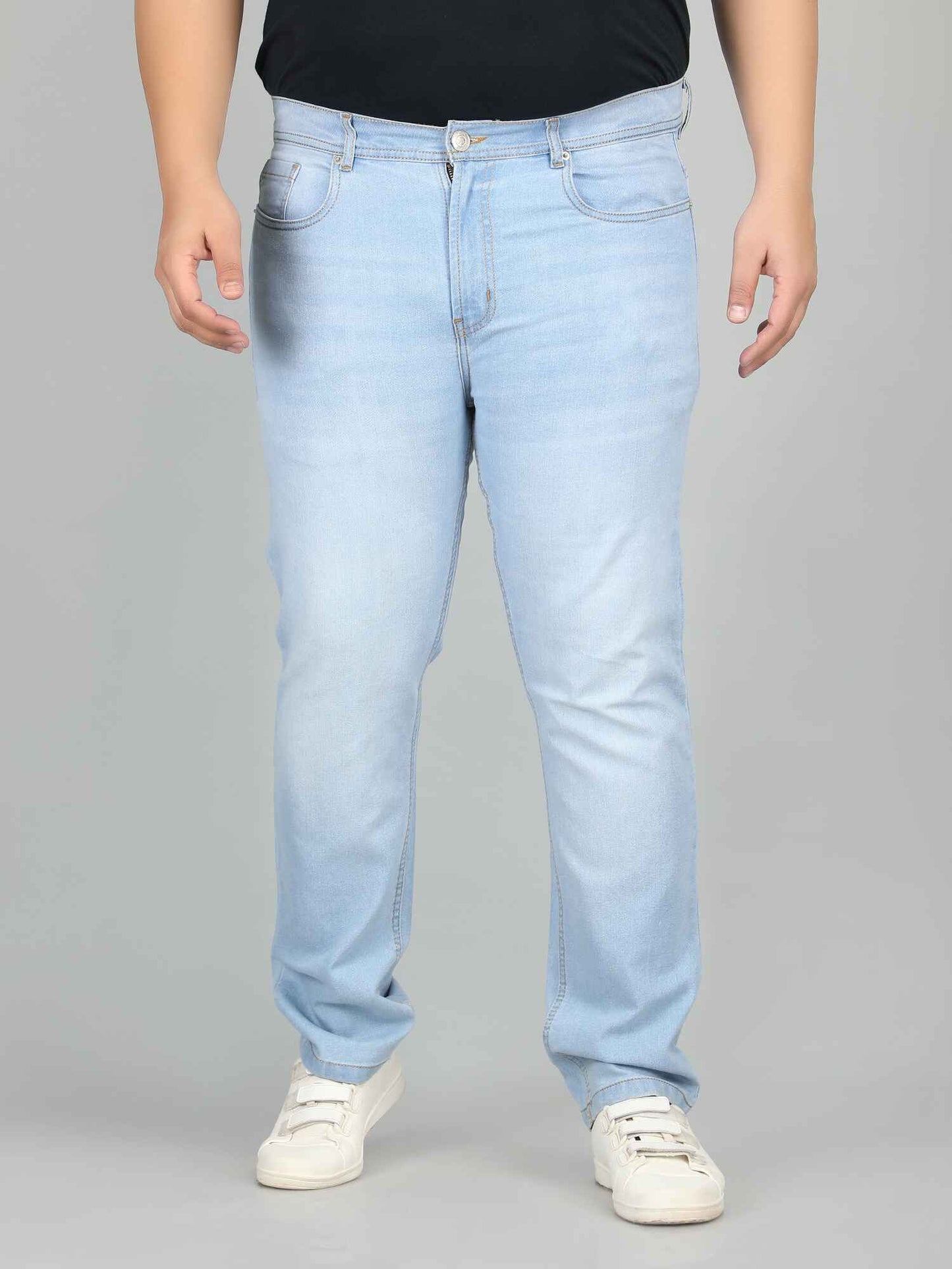 XL वियर प्लश साइज़ डेनिम पुरुषों के लिए लाइट वॉश - CRAVE