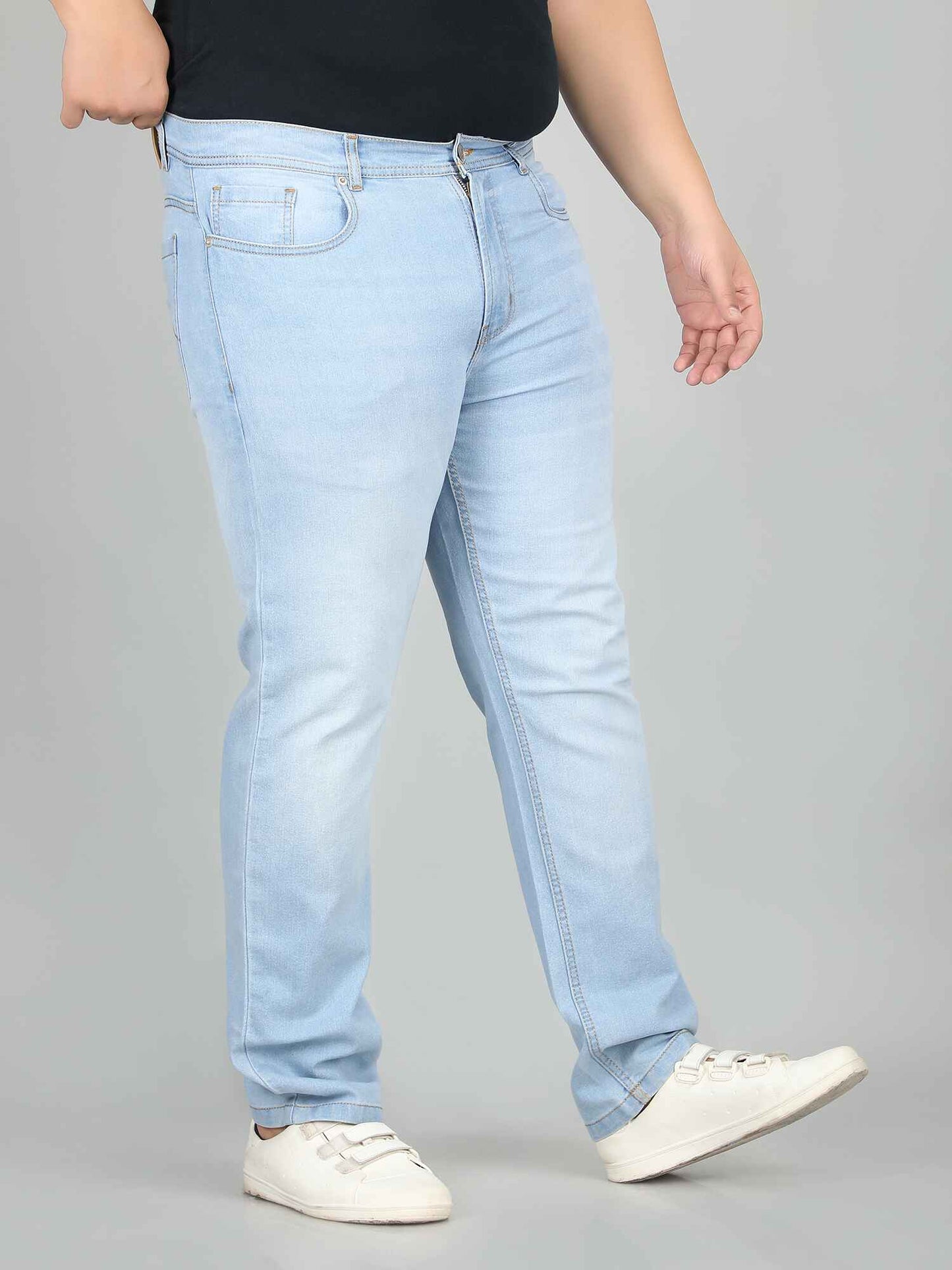 XL वियर प्लश साइज़ डेनिम पुरुषों के लिए लाइट वॉश - CRAVE