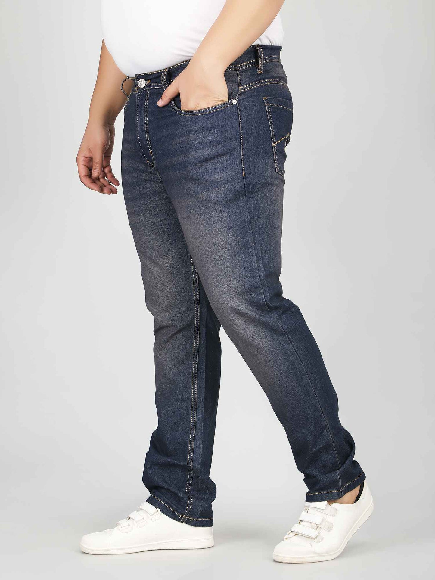 XL वियर प्लश साइज़ डेनिम पुरुषों के लिए एंजाइम वॉश - क्विल्ट