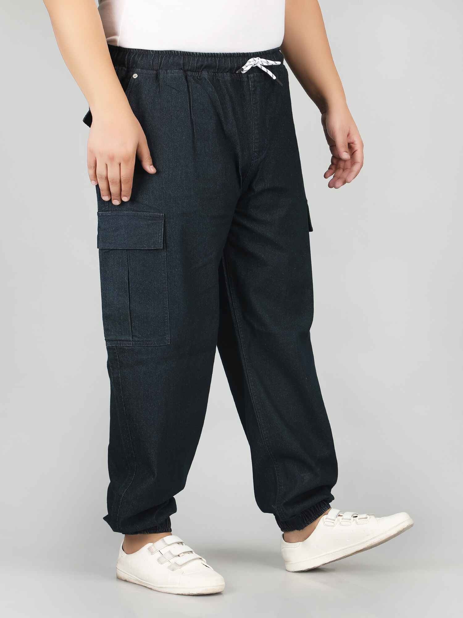 بنطال رياضي رجالي مريح وفضفاض مقاس XL مع حزام خصر مطاطي - DROVE