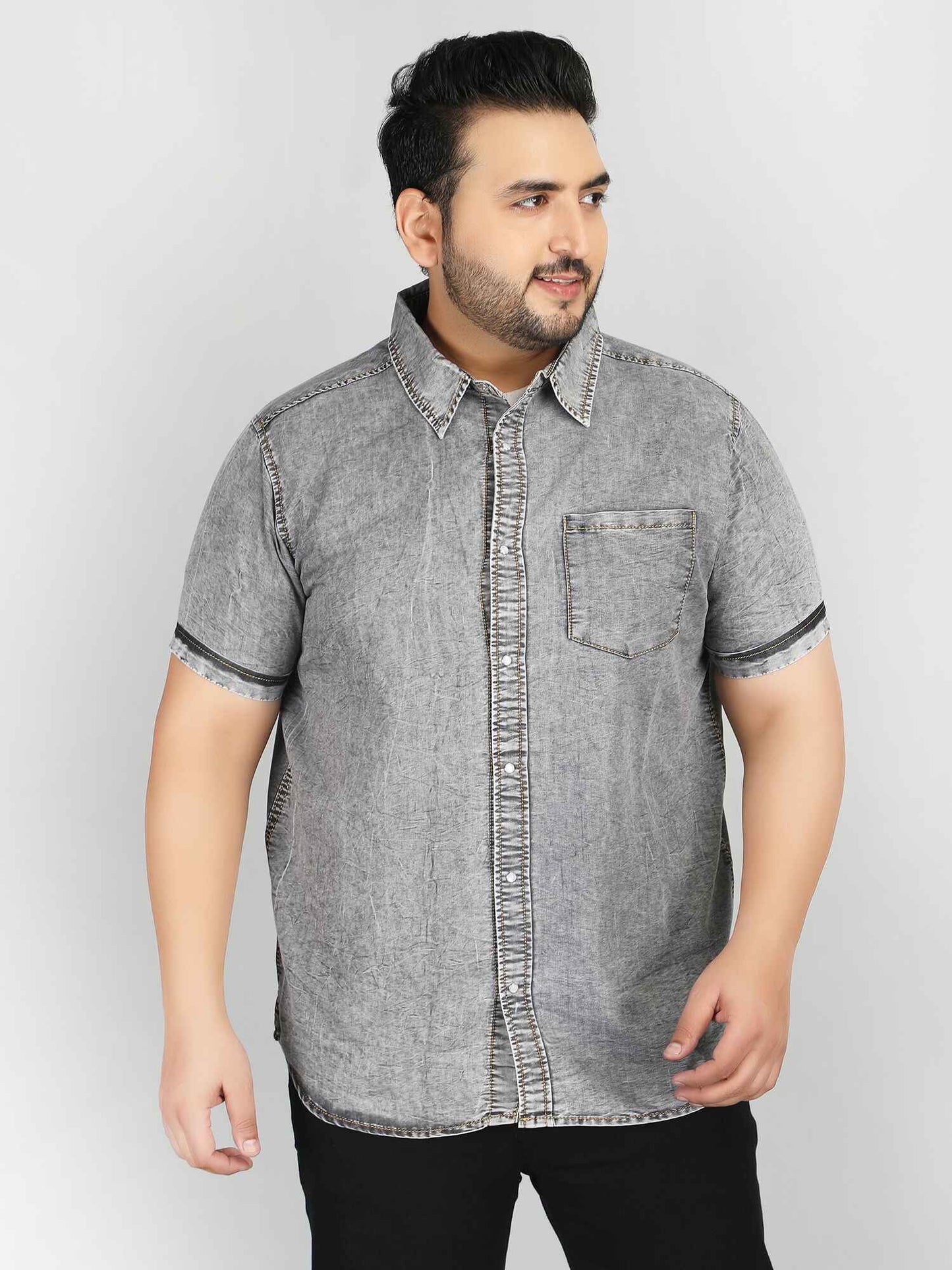 XL पहनें आलीशान आकार डेनिम शर्ट नीला - अल्ट्रा