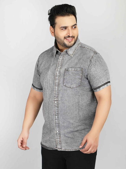 XL पहनें आलीशान आकार डेनिम शर्ट नीला - अल्ट्रा