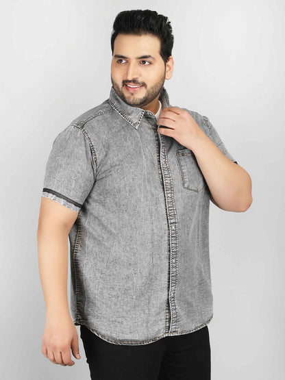 XL पहनें आलीशान आकार डेनिम शर्ट नीला - अल्ट्रा