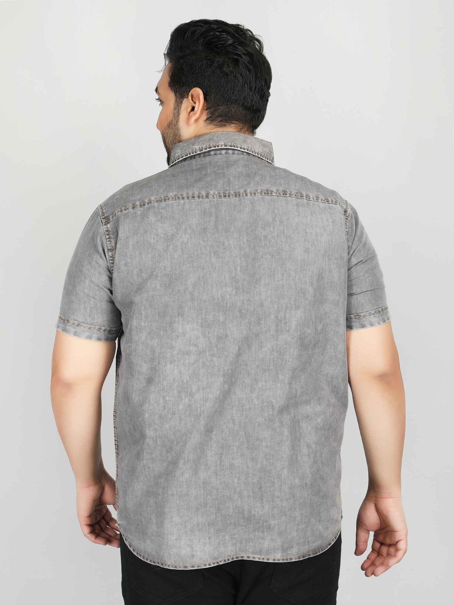 XL वियर आलीशान आकार डेनिम शर्ट - ORBIT