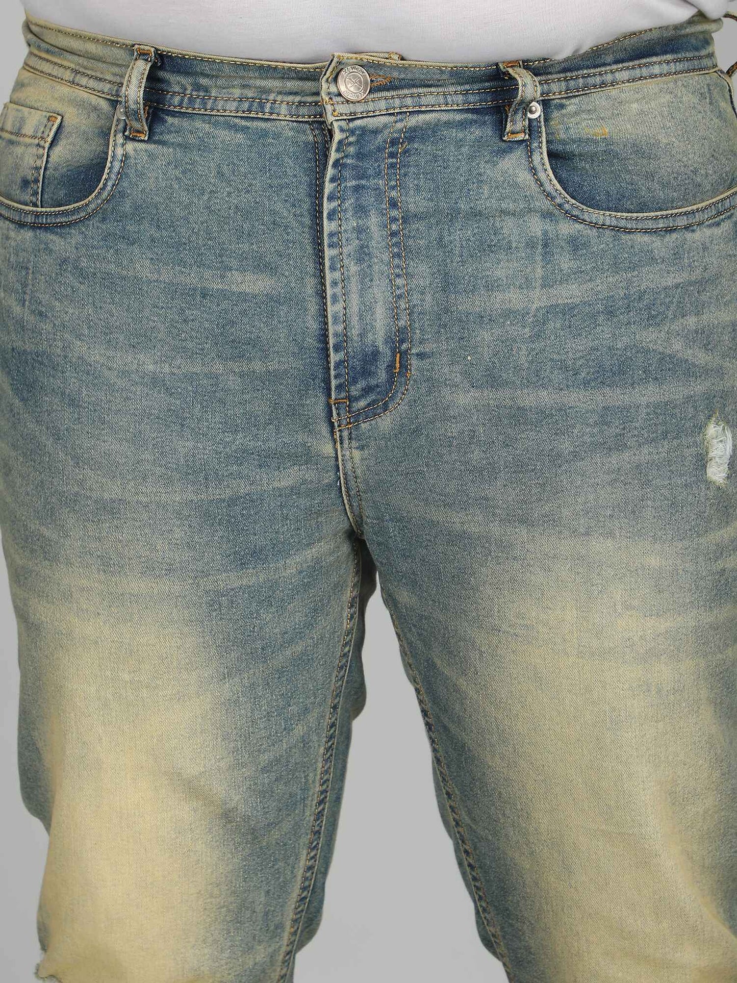 XL वियर प्लश साइज़ डेनिम पुरुषों के लिए एंजाइम वॉश - टैंगो