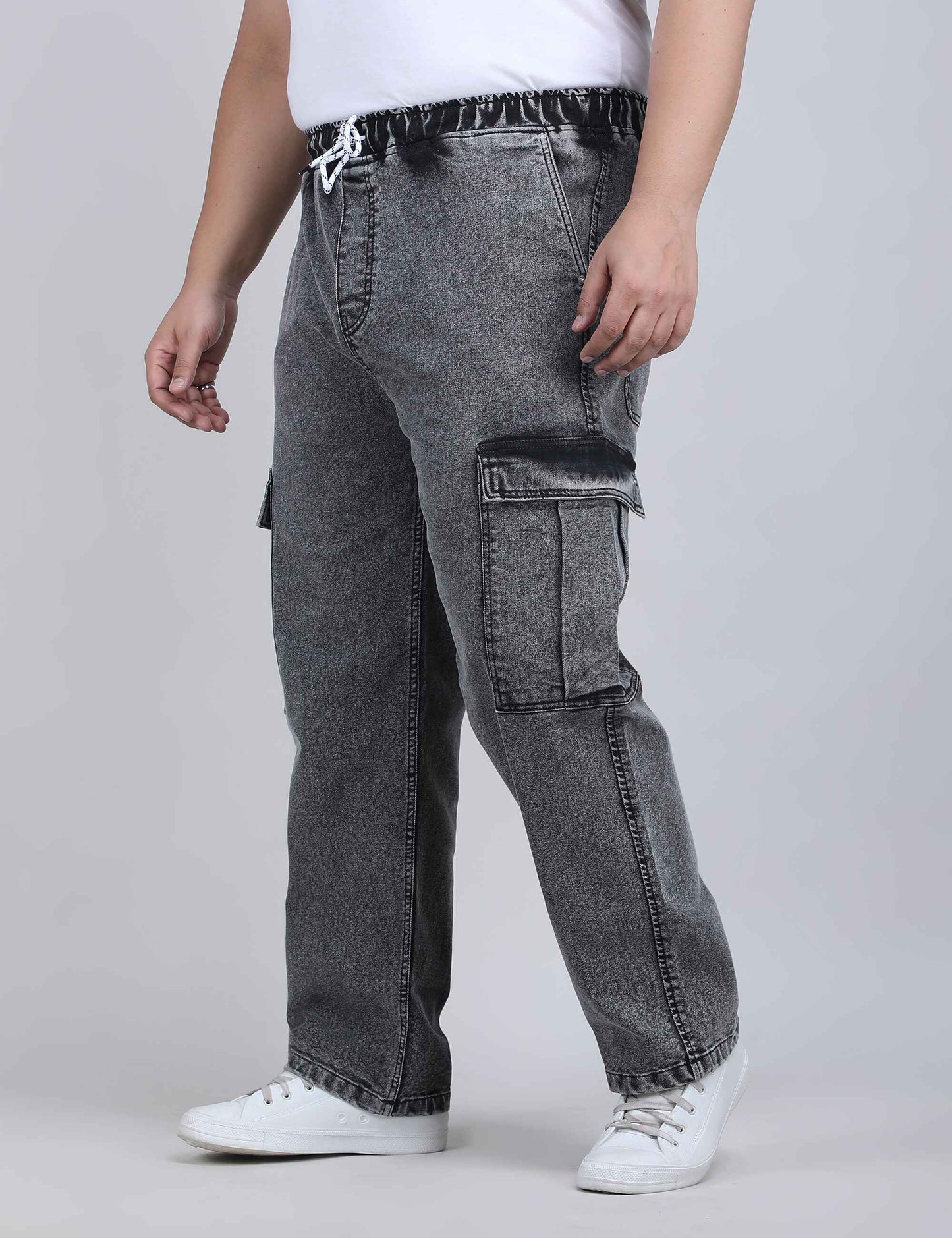 XL वियर लूज़ फिट जॉगर्स पुरुषों के लिए आरामदायक आरामदायक स्वेटपैंट इलास्टिक कमरबंद के साथ - PLUSH