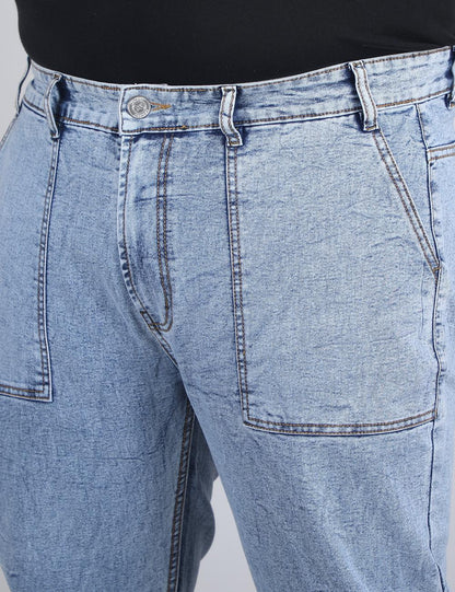 XL वियर प्लश साइज़ डेनिम पुरुषों के लिए एंजाइम वॉश - क्विल्ट