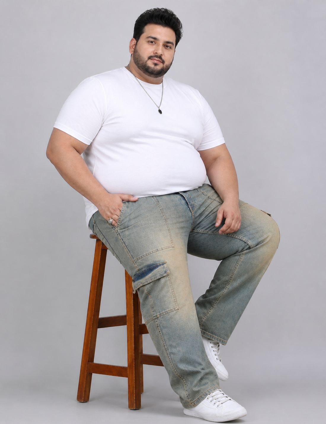 XL वियर लूज़ फिट जॉगर्स पुरुषों के लिए आरामदायक आरामदायक स्वेटपैंट इलास्टिक कमरबंद के साथ - PLUSH