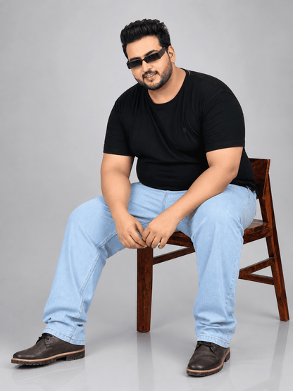 XL वियर प्लश साइज़ डेनिम पुरुषों के लिए लाइट वॉश - फ्लेयर